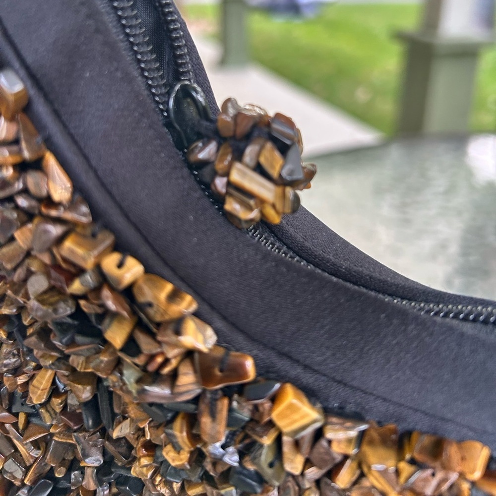 Authentic Timmy woods Semi-precious Tiger’s eye gemstone bag. - Picture 3 of 9